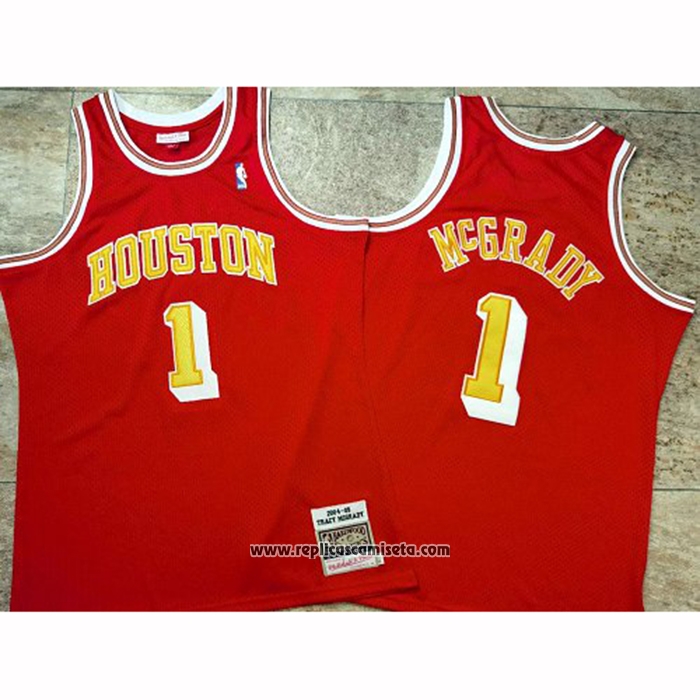 Camiseta Houston Rockets Tracy McGrady #1 Hardwood Classics Throwback Rojo